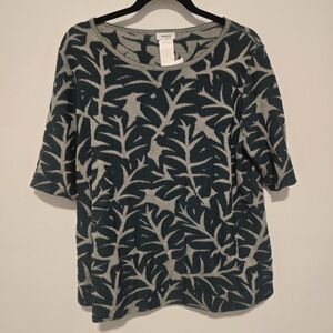 Akris Punto Wool Cotton Abstract Print Top – XL